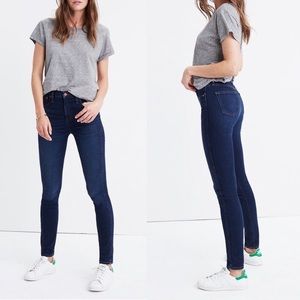 NWT Madewell 10” High Rise Skinny Jeans Hayes size 27 classic dark blue wash
